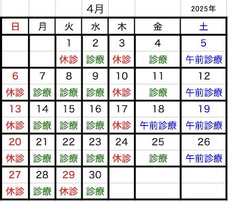 2025年04月診療